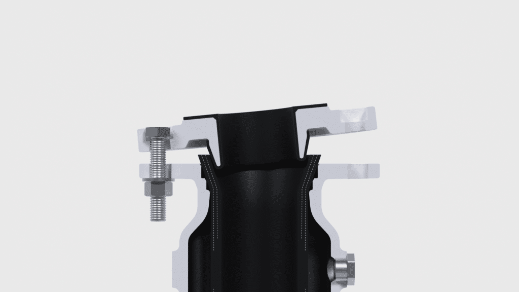 3D-Animation Produktvideo-Visualisierung Industriekomponenten-Querschnitt Dichtungs-System Schraub-Verbindung CAD-Render Technik-Detailaufnahme
